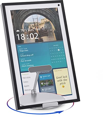 ITSHOM Schwenk- und Kippständer, für Show 15 Smart Display, iPads/Tablets, aus robustem Aluminium, Gerät sitzt auf ihm ohne Montage (Silber)