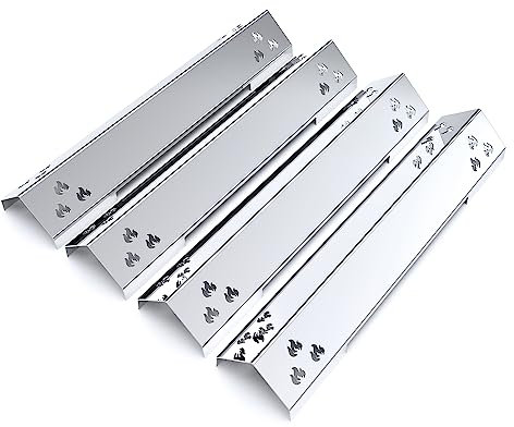 teileplus24 BR02-4-SG Gasgrill Edelstahl Brennerabdeckung kompatibel mit Burnhard Big Fred Basic | Flavorizer Bars | Passgenau | Rostfrei | Brennerschutz