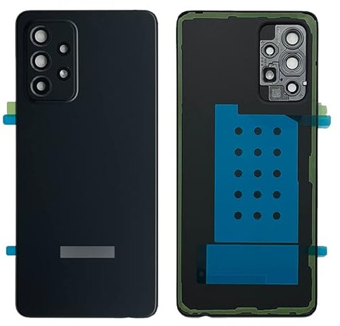 iYAiYO Coperchio Batteria Posteriore con Lente Camera per Samsung A52 4G/5G Parte di Ricambio della Alloggiamento Coperchio Posteriore con Adesivo preinstallato-Nero