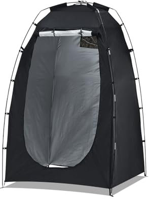 TUKAILAI Camping Zelt, Pop Up Toilettenzelt, Umkleidezelt Privatsphäre Duschzelt, Wasserdicht, UV-Schutz, Duschvorhang Camping Zelt für Strand, Angeln, Wandern, Baden, Dressing, Outdoor (Schwarz)