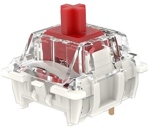 Gateron G Pro 3.0 Lot de 72 commutateurs linéaires/pré-lubrifiés/améliorés pour clavier mécanique, 3 broches, rouge