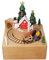 Amagogo Weihnachts-Spieluhren aus Holz, Spielen fröhliche Weihnachtslieder im Uhrwerk-Stil mit drehbarem Zug für Kinder und Mädchen, Sammlergeschenk, Holzfarbe