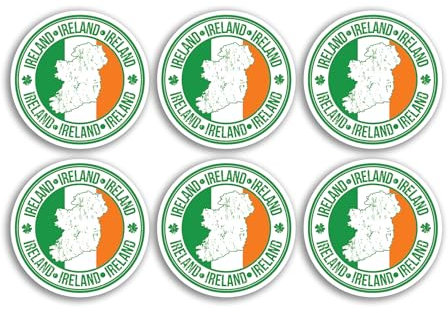 6 x 5 cm Irland Vinyl-Aufkleber – Irische Flagge Karte Stempel Reisegepäck Männer Frauen Jungen Mädchen Design Kleiner Aufkleber Laptop Scrapbooking #4930