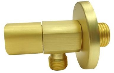 Robinet d'arrêt d'eau 1/2 - 3/8, robinet d'équerre en céramique, valve d'angle, idéal pour les salles de bains, les bateaux, les bars ou les restaurants (doré)