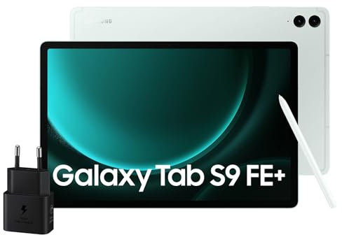 Samsung Galaxy Tab S9 FE+, Caricatore incluso, Display 12.4 TFT LCD PLS, Wi-Fi, RAM 8GB, 128GB, 10.090 mAh, Exynos 1380, Android 13, IP68, Light Green, [Versione italiana] 2023