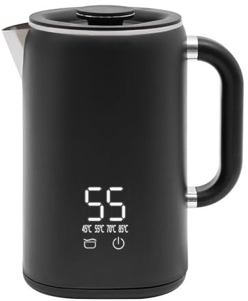 Wasserkocher, 1700ml Reisekessel Elektrischer Wasserkocher, 1500W schnell kochender Edelstahl, automatische Abschaltung, für Geschäftsreisen, Camping, Reisen, Büros, Wohnungen Schwarz