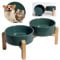 Hundenapf Set Erhöht Hunde Napfset - Doppel Napf Hund Keramik mit rutschfestem Ständer - Futterstation Hund - Hundenäpfe 2er Set für Futter und Wasser - Ideal für Kleine Hunde und Katzen - 2 x 480 ml
