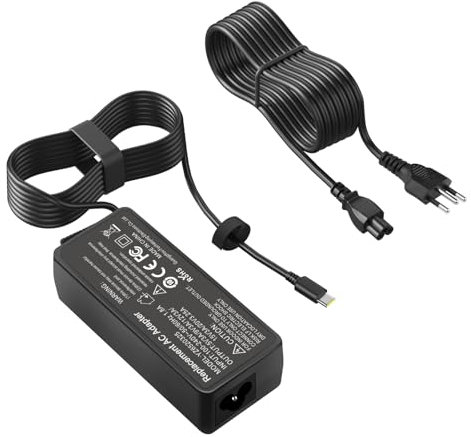 65W USB C Tipo C Ricarica rapida Caricabatterie universale per computer portatili Compatibile con HP, Dell, Lenovo, Acer, Asus, Samsung, Google Serie Cavo di alimentazione adattatore