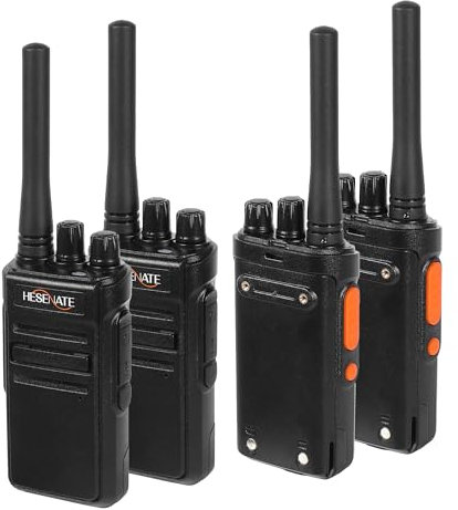 HESENATE HT66 Funkgeräte Set, PMR446 Lizenzfreies Walkie Talkies, Handfunkgerät 16 Kanäle Funkgerät Große Reichweite Woki Toki Walky Talky Scan VOX mit USB C Ladegerät (Schwarz, 4er Set)