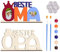 Holzbuchstaben Bastelset OPA und OMA Bilderrahmen, OPA OMA Geschenk Geburtstag Weihnachten, Holzbuchstaben Bastelset mit Farben and Pinsel