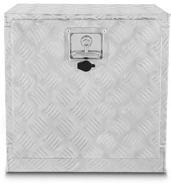 DNA MOTORING Underbody Truck Box Aluminum Truck Storage Tool Box, Truck Storage Organizer Chest for Pick Up Truck Bed, w/Lock & Keys, 19 L X 19 D X 19 H Silver, TBOX-T5-013-ALU