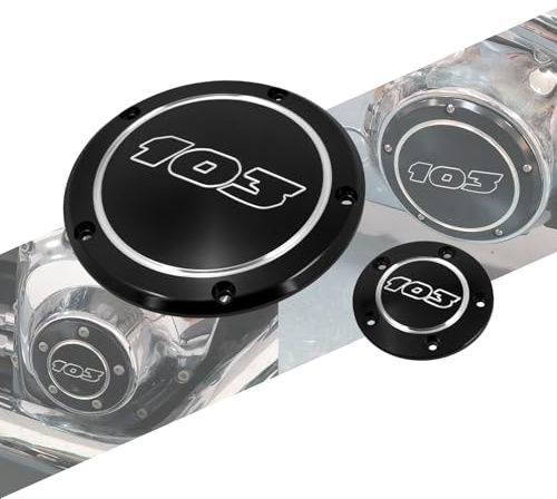 HCmotorku Motorrad Derby Abdeckung Timer Timing Cover Protector Guard Motorabdeckung 103 Fit für Harley Twin Cam Dyna Softail Touring Road King Electra Glide 1999-2015 Schwarz