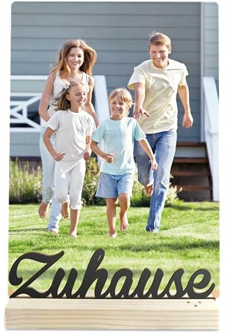 Elbeffekt Zuhause Geschenk - Schriftzug mit Fotografie Holzbild - Zuhause Geschenke, Zuhause Geburtstagsgeschenk, Geburtstagsgeschenk für Zuhause, Geschenk Zuhause, Geschenke Zuhause personalisiert