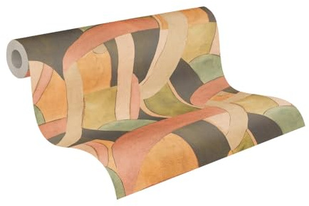 Livingwalls Anna D'Andrea Non-Woven Wallpaper Graphic 10,05 m x 0,53 m - Brown, Green, red, Beige - Plain Wallpaper - 782143