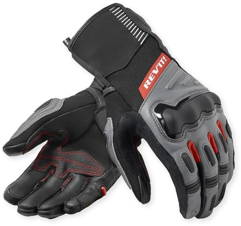 Revit Sand 5 H2O wasserdichte Motorrad Handschuhe, schwarz/grau/rot, M