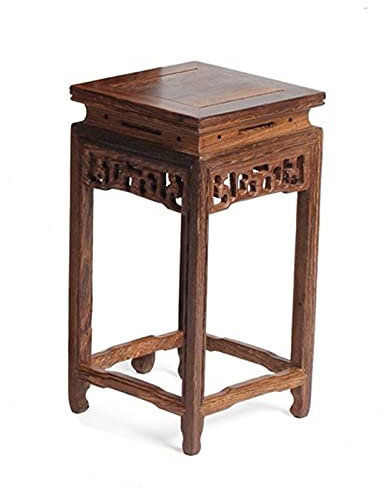 NZpost Présentoir sur Pied en Bois pour Vase, Lampe de Table d'aquarium Vintage, Base de théière, piédestal Oriental pour bonsaï, présentoir avec Motif de Sculpture délicat, piédestal pour bonsaï