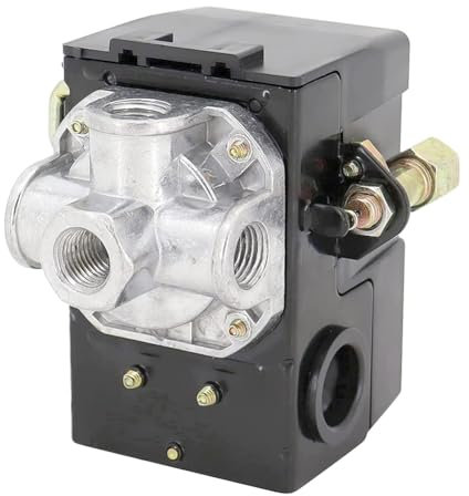 Fozriybefy Druckschalter, 4-Port-Luftkompressor-Druckschalter-Ersatzsteuerung NPT1/4 95-125 PSI 20A