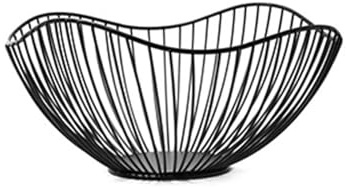 XAGMODSHN Elegante cesta de frutas de alambre de metal, bandeja de almacenamiento de pan, centros de mesa decorativos para mesa de comedor o sala de estar