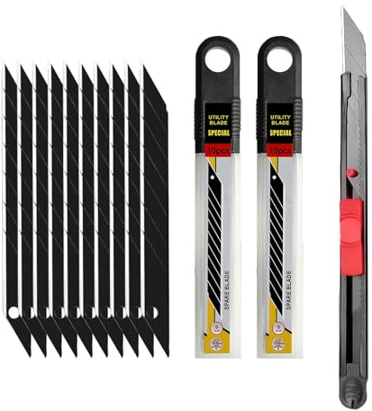 120 Stück 9mm Cuttermesser Klingen 30° 6 Sections Abbrechklingen Wird mit Cuttermesser, Ersatzklingen Kuttermesser Klein und Bastelmesser für Folien, Papier, Basteln und Tapete