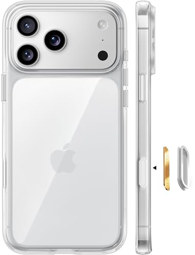 TORRAS Diamond für iPhone 17 Pro Hülle Militärschutz, Transparent | Anti-Vergilbung & HD-Klar, 360°-Airbagschutz, stoßfest & kratzfest, Kameraknopf-Schutz – Handyhülle für iPhone 17 Pro Case