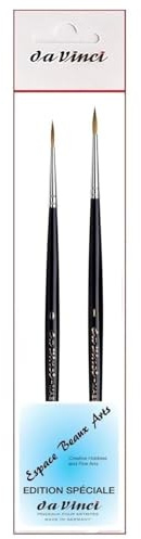 Maestro Série 35 Tobolsky-Kolinsky Lot de 2 pinceaux à martre Taille n° 0, 1