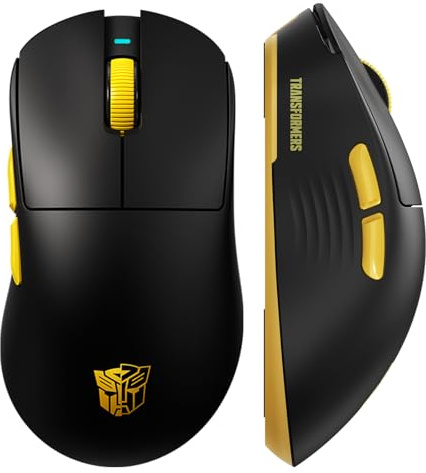 Transformers GM04 63g Lightweight Wireless Gaming Mouse, 12000 DPI, PAW3311 Sensor, 100h Battery Life, 2.4G/USB-C/Bluetooth Wireless Mouse with 5 Programmable Buttons for PC/Mac/Laptop(Black)