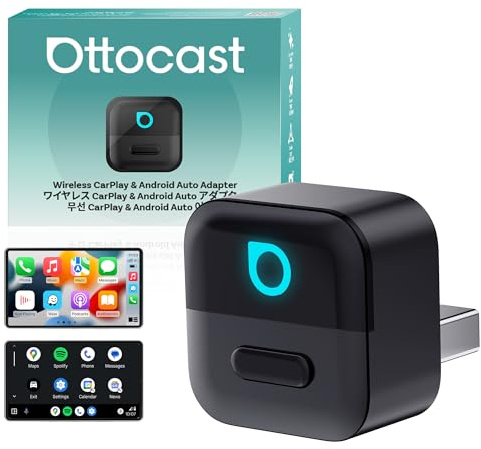 OTTOCAST Mini Pico 2026 Wireless CarPlay & Android Auto Adapter | WiFi 6 & Bluetooth 5.4, Mini Plug & Play USB Dongle, Wired to Wireless, Auto Reconnect, OTA Upgrade