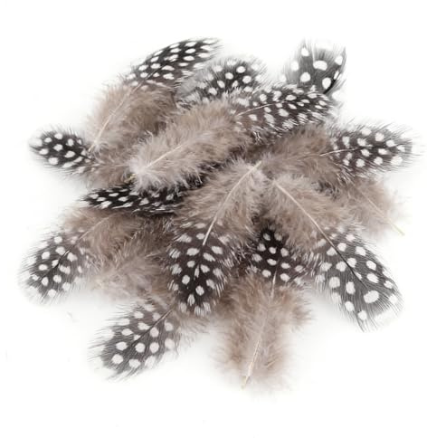 Perlhuhnfedern,200 Stück Federn zum Basteln 4.5-10 cm,Bastelfedern,Natürliche Bastelfedern,Braun Federn Basteln Weich Feather,Natürliche Gesprenkelte Federns,für DIY Ohrring Hochzeit Traumfänger