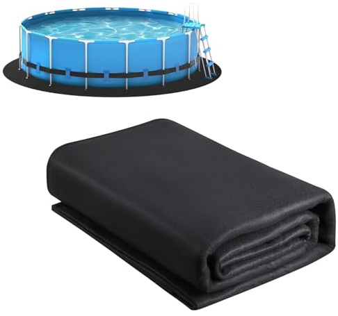 QSZTJJ Whirlpool Matte,Poolunterlage rutschfeste Unterlage Rund/Quadrat,Anti-Rutsch Wasserdichtes Pool Unterlage Outdoor,Bodenschutz Bodenplatte schützt & isoliert (Ø5.5m,Black)