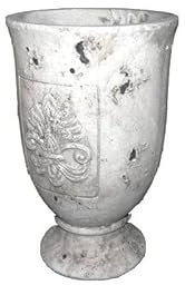 L'Héritier Du Temps Petite Coupe Cache Pot Style Antique en Terre Cuite Ton Pierre 13x13x20cm