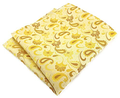 TigerTie Designer Einstecktuch in gelb senfgelb gold Paisley gemustert