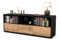 Stil.Zeit TV Schrank Lowboard Amalia, Korpus anthrazit matt, Front Holz Design Pinie (135x49x35cm), Push to Open Technik & Leichtlaufschienen