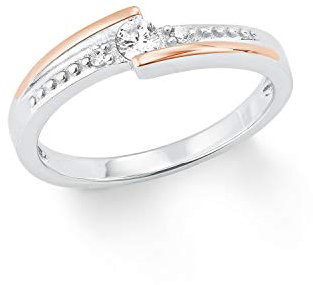 Amor Ring 925 Sterling Silber Damen Ringe, mit Zirkonia synth., Bicolor, Kommt in Schmuck Geschenk Box, 2024078