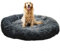 KongEU Deluxe weich Hundebett Sofa waschbar Rundes Plüsch Hundekissen Katzenbett in Doughnut-Form für große und extra große Hunde,Wasserfeste Unterseite-XXL:120CM-dunkelgrau