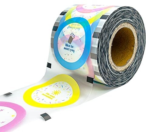 Cup Sealer Film Frosted Film Bubble Tea Cup Sealing Film 95 mm (3.74'') for PP Plastic Cups/Paper Cups… (NICE TO MEET YOU)