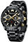 MEGALITH Armbanduhr Herren Edelstahl Chronograph: Schwarz Uhren Herren Große mit Datum - Wasserdicht Quarz Uhr fur Männer Mode Casual