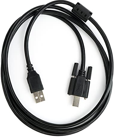System-S USB 2.0 Kabel 150 cm Typ A Stecker zu B Stecker Adapter Schraube in Schwarz