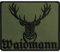 Jäger Aufnäher Hirsch Patch WAIDMANN Förster Abzeichen Forst Bügelbild Jagd Geschenk für Jäger/Förster Hirsch Applikation für Hut/Lederjacke/Weste/Jeans | 90x75mm