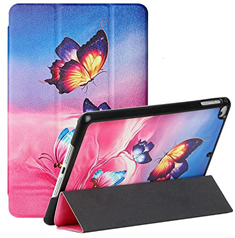 MadBee Tavoletta Custodia per iPad Mini 5/iPad Mini 4 (5th/4th Gen, 2019/2015), Ultra Sottile e Leggera Tri-Fold Stand Cover Cover Custodia in Pelle Protective Case [Auto Sveglia/Sonno] (Farfalla)