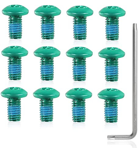 SPEEDWOX Fahrrad-Rotorschrauben M5 x 10 mm, Grün, Mit T25-Sternschlüssel für Rennrad, Mountainbike, MTB-Scheibenbrems-Rotorschrauben, 12 Stück