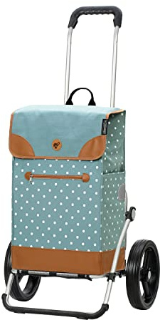 ANDERSEN Einkaufstrolley - Royal Shopper Aiko blau 47 L Einkaufsroller,modern,Reflektor, Aluminium, klappbar, leise Räder