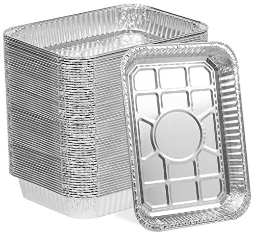 SHINESTAR 60er-Pack Tropfpfannen für Weber, Grillzubehör für Weber Genesis, Spirit, Traveler, Q Serie, Einweg-Aluminiumfolie, Fettschaleneinsätze, 21,6 x 15,2 cm
