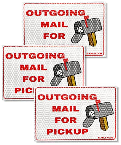 Anley Magnetic Outgoing Mail Pickup Sign for Mailbox - Universal Replacement for Metal Mail Box Alert Red Flags - 4x6 in (3 Pack)