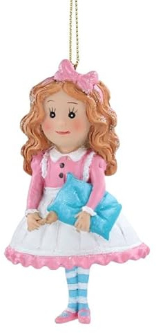 Gisela Graham Fairy Tale Collection - Goldilocks Resin Hanging Ornament, Gold, Pink, Traditional, Indoor, Birthday