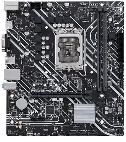 ASUS Intel® H610 (LGA 1700) mic-ATX motherboard with DDR4, PCIe 4.0, M.2 slot, Realtek 1 Gb Ethernet, HDMI®, D-Sub, USB 3.2 Gen 1 ports, SATA 6 Gbps, COM header, RGB header