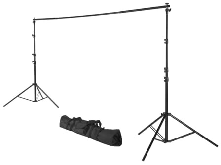 Hama Foto Hintergrundsystem 158-295 cm, Stativ Set für Studio & Video | Hintergrundsystem mit Stativ, 158-295 cm, für Fotostudio, Greenscreen, YouTube, TikTok, Streaming und Video