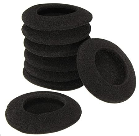 2 éponges noires pour écouteurs 50 mm mousse casque coussinet casque couverture de rechange protections éponges micro