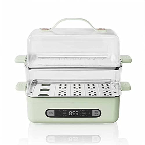Vaporizador de Alimentos Digital de 2 Capas para una cocción rápida y Saludable con tazones apilables de Dos Niveles para Verduras y mariscos, además de una Canasta de arroz