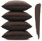 Sungeek 4er Set Samt Kissenbezüge 45x45 cm, Dekorativ Zierkissenbezüge Weich Kissenbezug Dekokissen Sofakissen Couchkissen Deko Bezug Kissenhülle für Sofa Schlafzimmer Wohnzimmer (Schokolade)