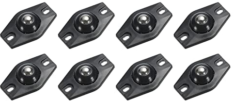 sourcing map Kleber Mini Laufräder (Schwarz - 8Stk) Schwenkbare Universalrolle 360 Grad Drehung Kleberolle für Behälter Lagerboxen Möbel Mülleimer